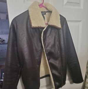 Moto Jacket, Faux Leather and Shearling
